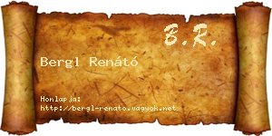 Bergl Renátó névjegykártya